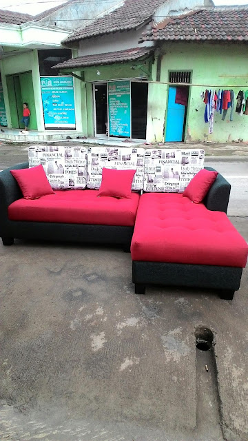 service sofa L shape murah di bekasi