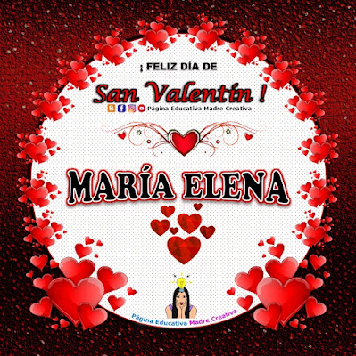 Feliz Día de San Valentín - Nombre María Elena