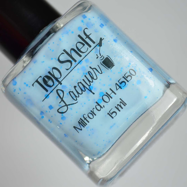 blue nail polish with neon blue glitter
