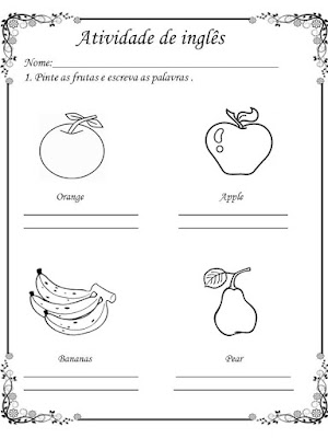 frutas em inglês ara imprimir