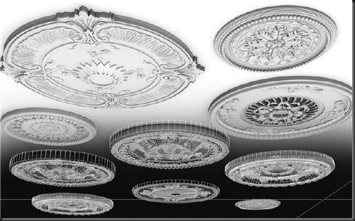 Quality ceiling decor hi-poly 3d-models collection by Asmodeus – free 3d max download