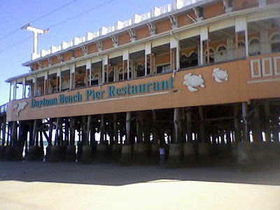 Pier  on The Daytona Beach Pier At Very Low Tide  There Was A Full Moon During