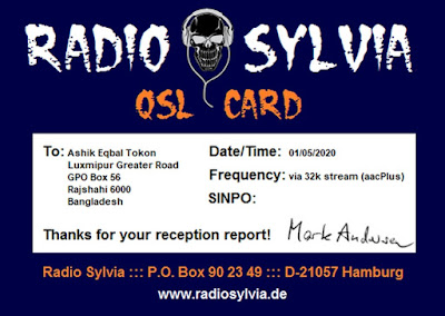 Pirate Radio QSL Radio Sylvia