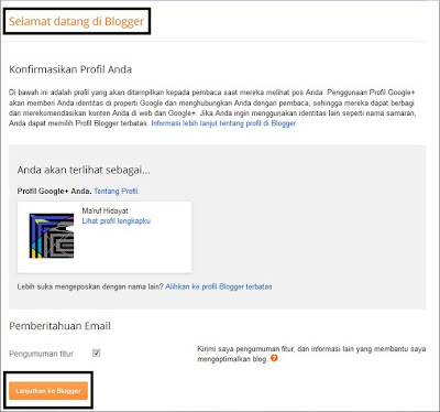 buat akun profil blogger