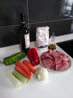 ingredientes para carrilleras al vino tinto