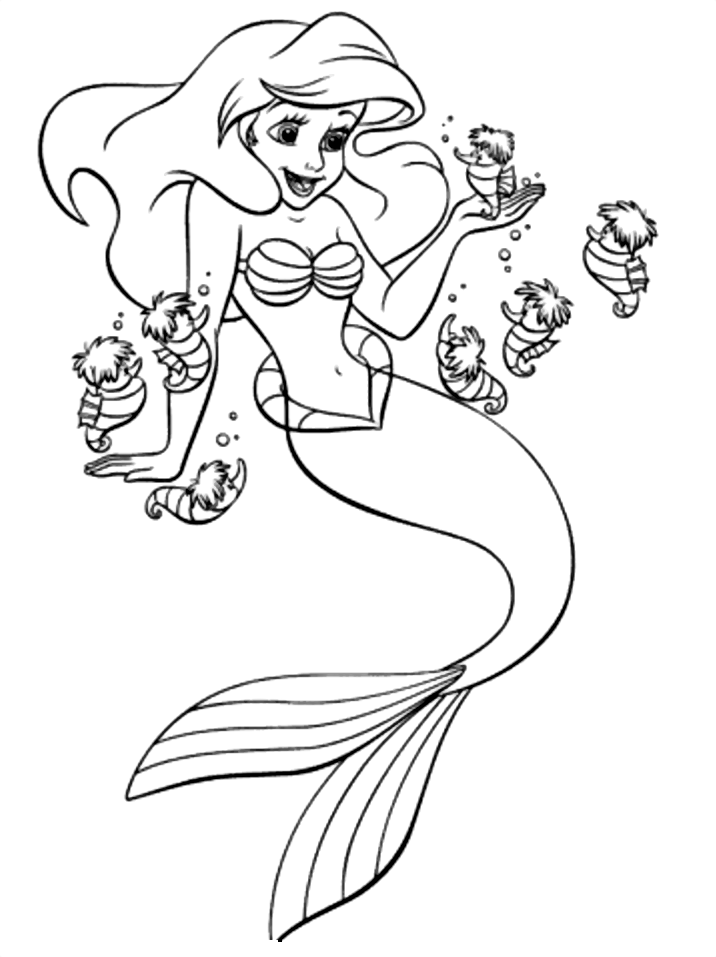 The Holiday Site Coloring Pages Of Ariel The Little Mermaid Free And Downloadable