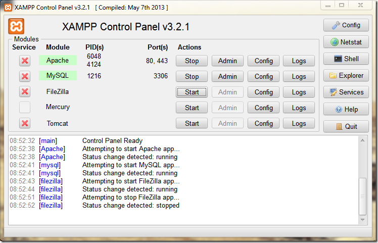 Pemasangan MYSQL , PHP, Apache dengan XAMPP di Windows
