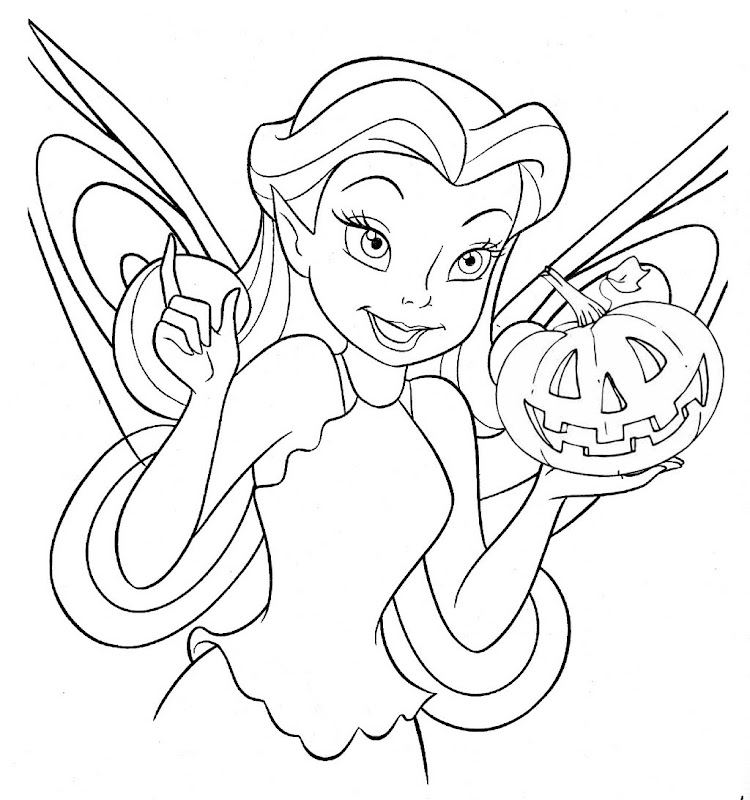 DISNEY FAIRY HALLOWEEN COLORING PAGE title=