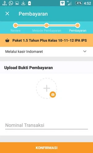 cara pembayaran Ruang Guru di Indomaret 15