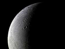 Saturn's moon Enceladus, seen by the Cassini spacecraft