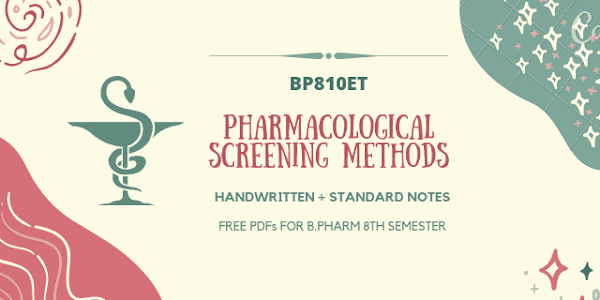 Pharmacological Screening Methods Notes PDF Free