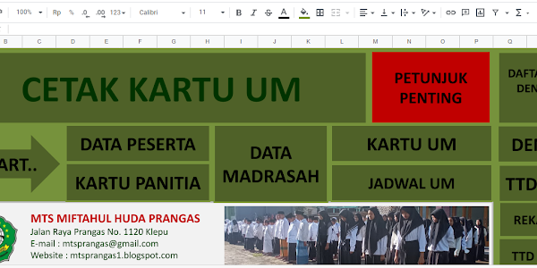 Download Aplikasi Kartu Ujian Madrasah/Sekolah Format Excel Terbaru