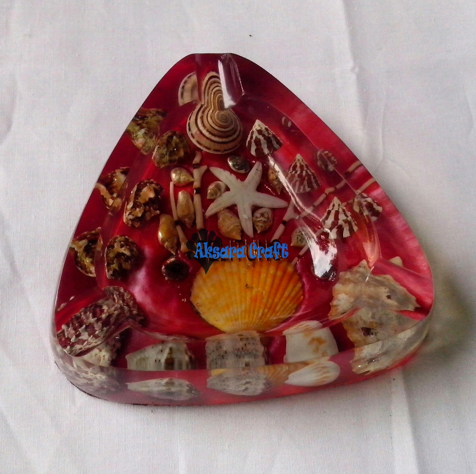 Asbak Resin  Kerang Model Segi Aksara Craft