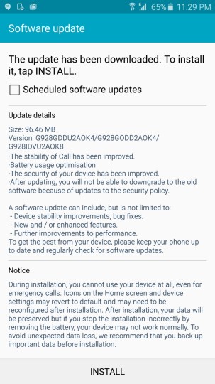 Samsung Galaxy S6 edge+ receiving new Software update