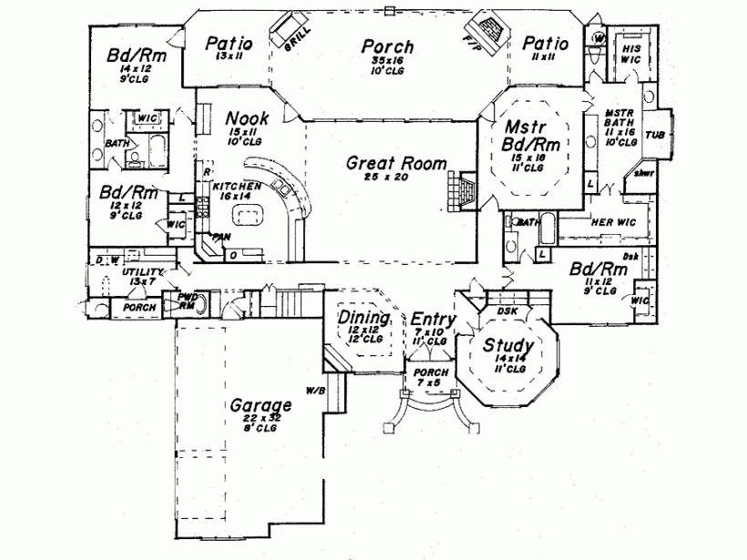 Bedroom House Plans One Story