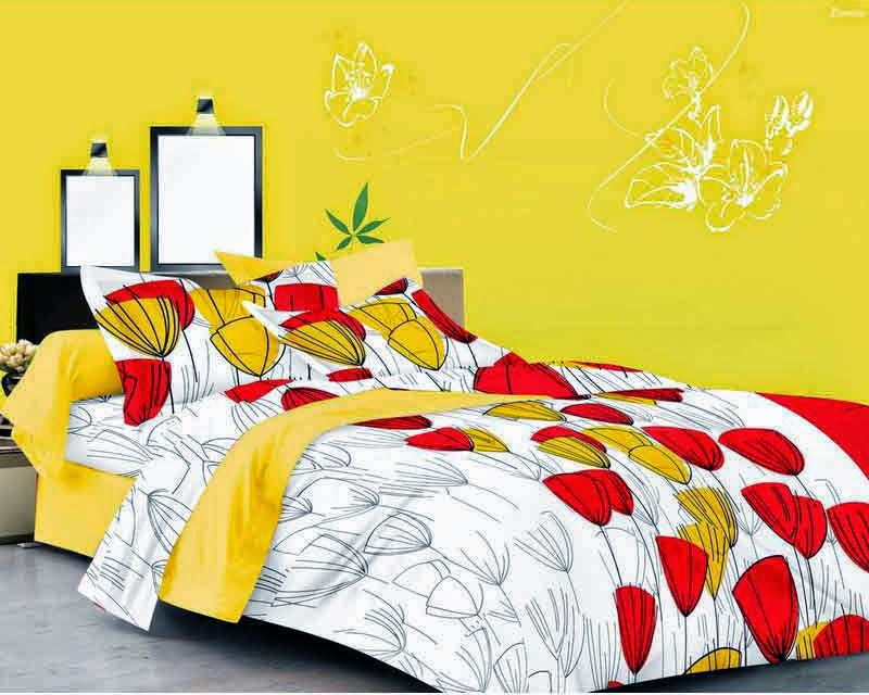 Online Designer Bed Sheet (1 Bed Sheet, 2 Pillow Covers)