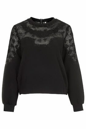 Womens Embroidered Sweat in Black  