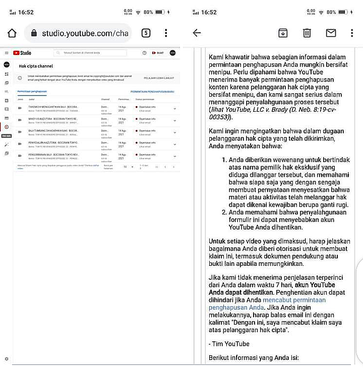 klaim hak cipta video Youtube malah mendapat tanggapan ,negatif