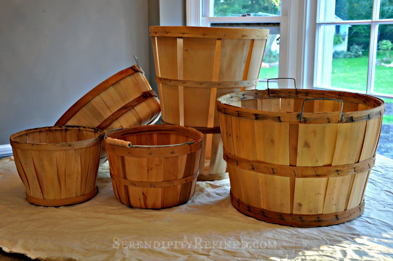 Serendipity Refined Blog: How To Make New Bushel Baskets Look Old