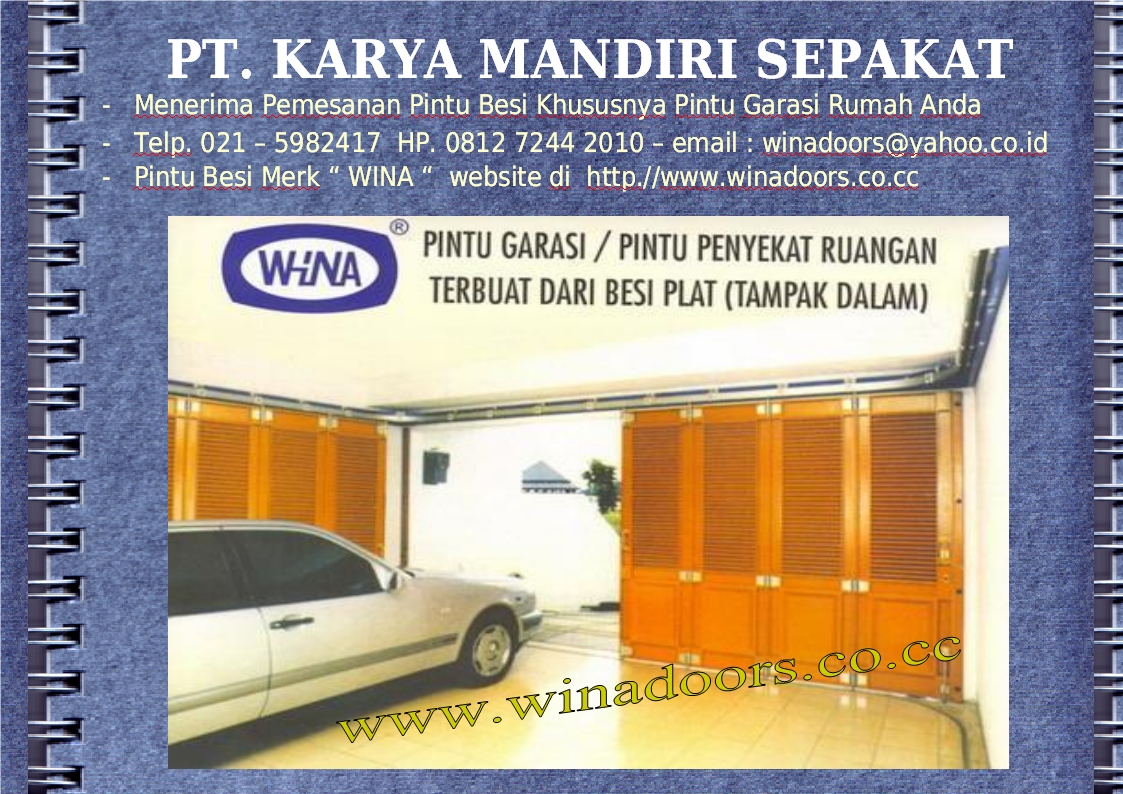  PINTU GARASI MERK WINA REL PINTU SLIDING MERK WINA 