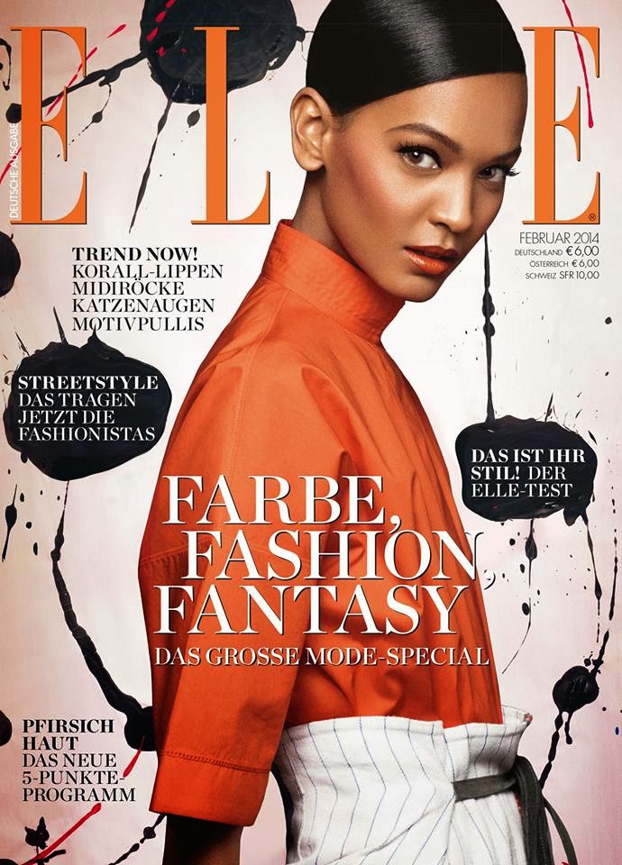 Magazine Cover : Liya Kebede Magazine Photoshoot Pics on Elle Magazine Germany February 2014 Issue 