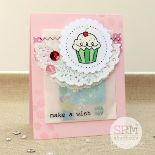 SRM Stickers Blog - Make A Wish Card by Tessa Wise - #srmpress #srmstickers #birthday #card #stickers #glassinebag #punchedpieces