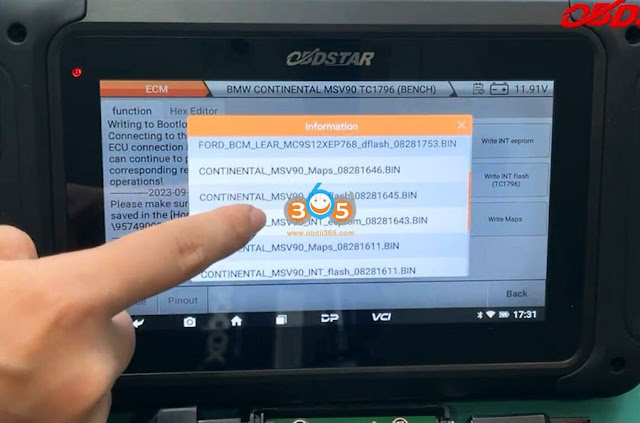 OBDSTAR DC706 Read and Write BMW MSV90 DME 16