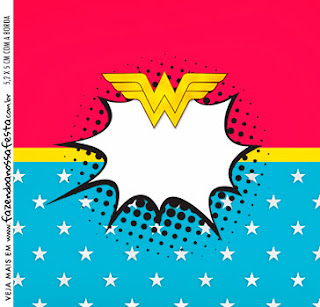 Blondie Wonder Woman Free Printable Invitations and Candy Bar Labels. 