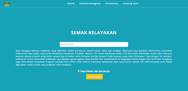 Semak Kelayakan Menerima Program Subsidi Petrol (PSP)