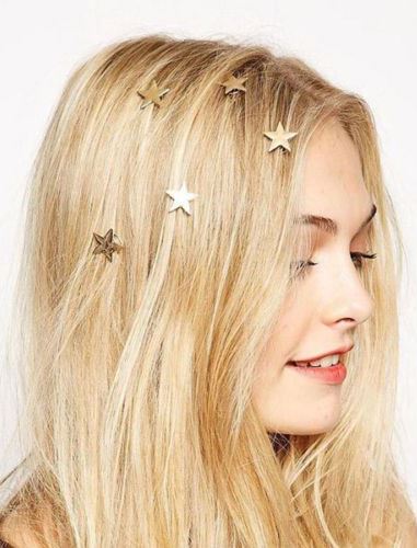 Gold Stars Hair Clips 5 Piece Set 