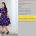 Checked Navy Blue Knee Length Crepe Dress code FCACEIJ