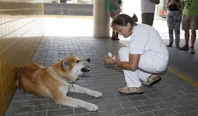 Maya con una enfermera