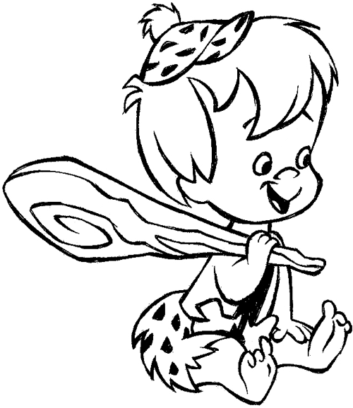 pebbles and bam bam coloring pages | Free printable cartoon coloring pages