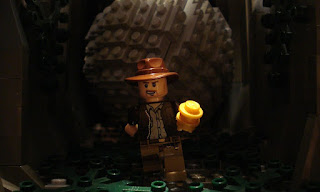 Lego Indiana Jones escaping the boulder