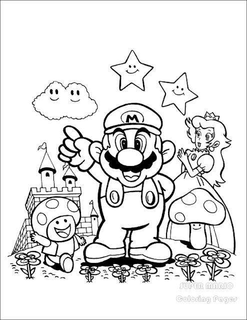 Super Mario, Mario Coloring Pages, Mario Coloring Pages Printable, Yoshi, Toad, Mario Coloring Pages PDF