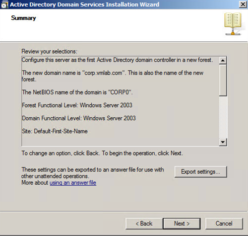 Windows AD Install