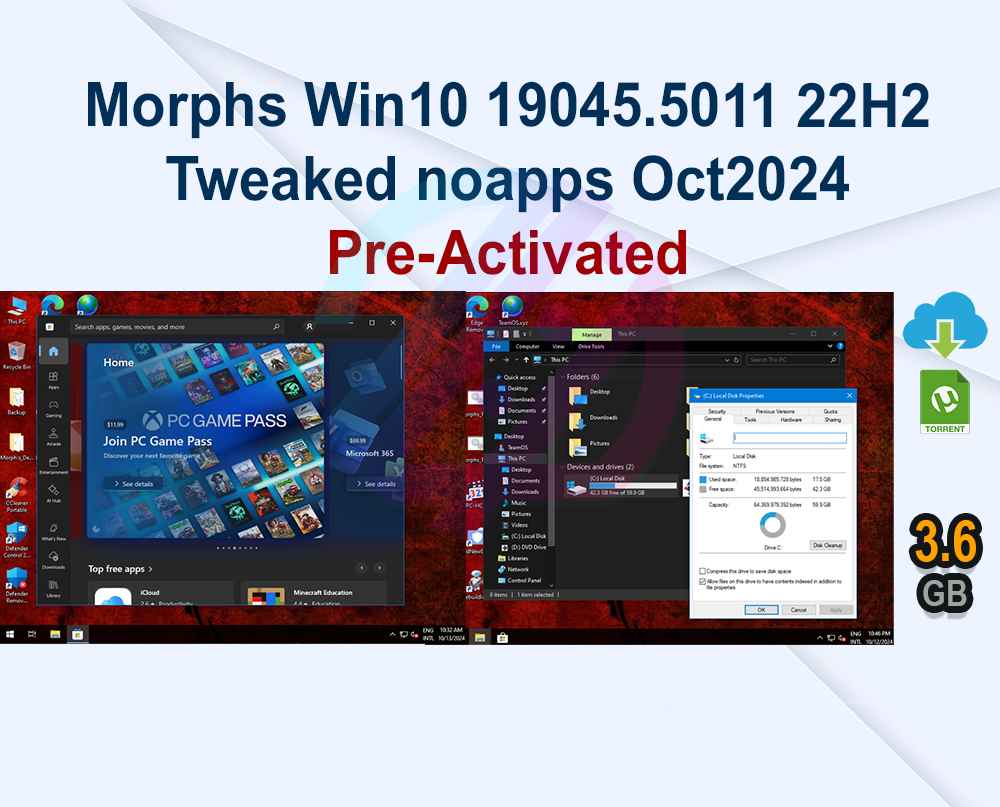 Morphs Win10 19045.5011 22H2 Tweaked noapps Oct2024