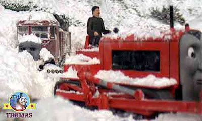Thomas the train and Terence tractor rescued Elizabeth lorry instantly from the avalanche Snowdrift
