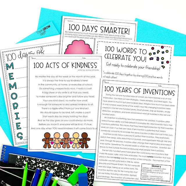 Activities to Celebrate the 100th Day of School for Upper Elementary