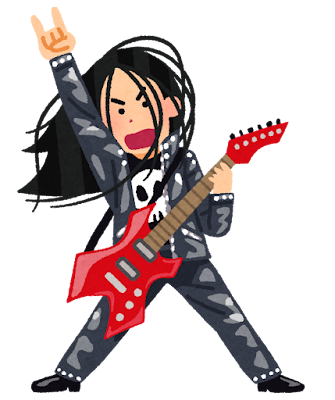 ヘヴィメタルのギタリストのイラスト