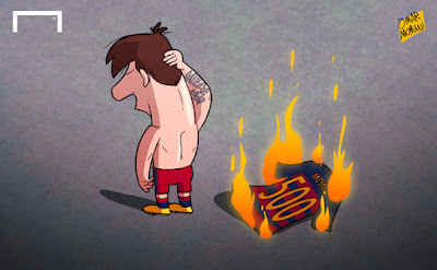 Messi burns his 500 jersey