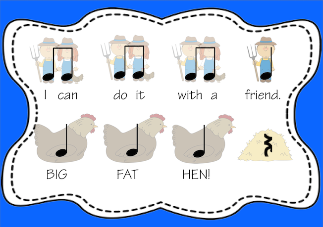 http://www.teacherspayteachers.com/Product/Big-Fat-Hen-A-Rhythm-Activity-1394062