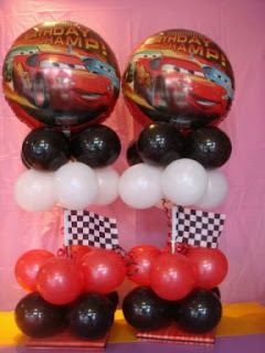 Children parties, cars centerpiece decorations