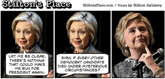 stilton’s place, stilton, political, humor, conservative, cartoons, jokes, hope n’ change, 2020, candidates, Hillary