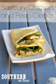 Gluten Free Low Carb Savoury Chicken and Pesto Crepe Recipe - Omelette Crepes