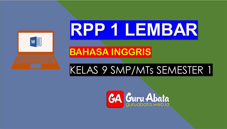 Contoh RPP 1 Lembar Bahasa Inggris Untuk SMP Kelas 9 Semester 1