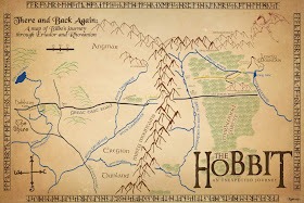 A map of Bilbo journey in The Hobbit