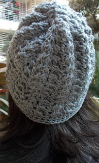 Sweet Nothings Crochet free crochet pattern blog ; back view photo of the Lovely Peaked Cap