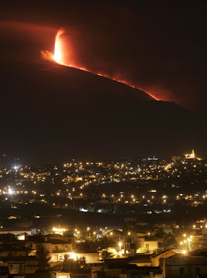  Mount Etna spews lava