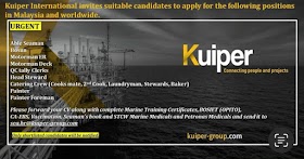  Kuiper Malaysia Sdn. Bhd. invites suitable candidates to apply for the following positions in Malaysia for contract role.